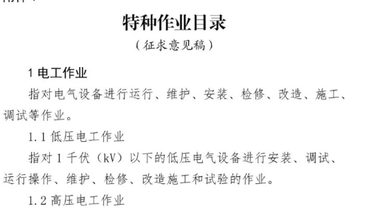 重要變化！《特種作業(yè)目錄》征求意見稿！