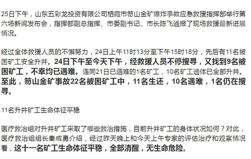 新聞 笏山金礦爆炸事故