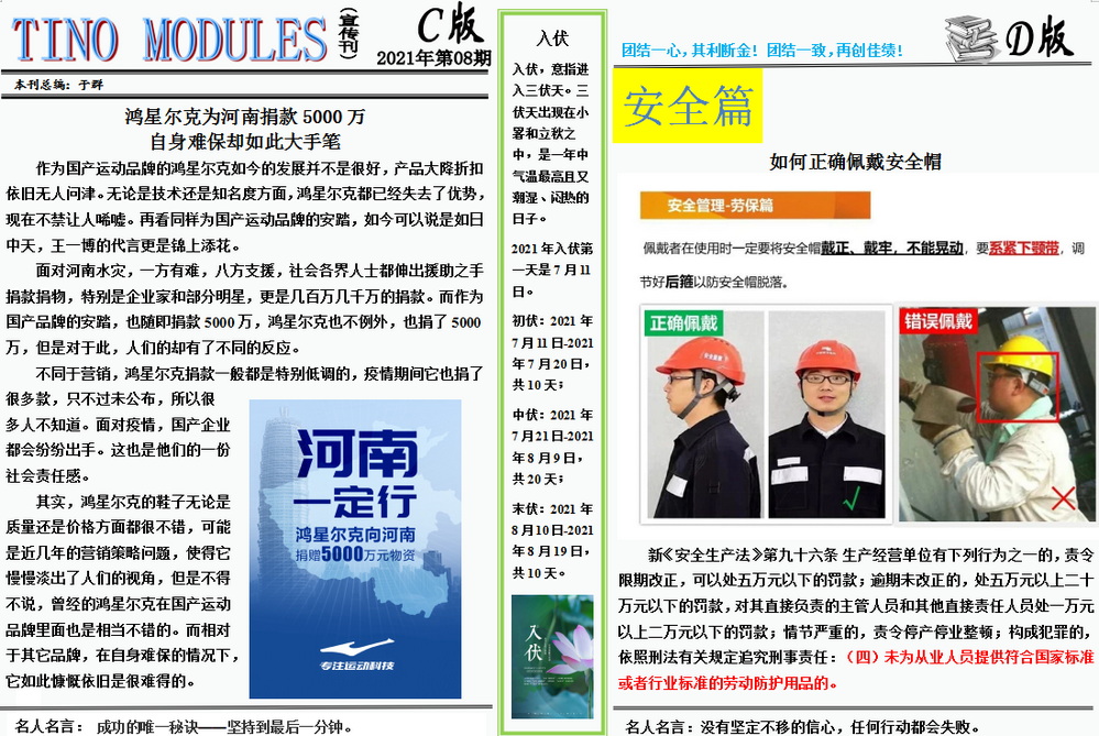 2021年泰諾TINO第8期月報